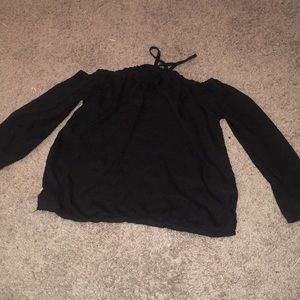 Black cold shoulder top